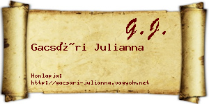 Gacsári Julianna névjegykártya